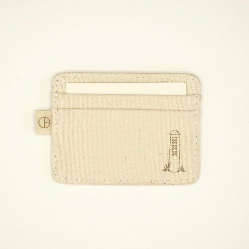 Handmade cardholder – Amsterdammertje Edition by CARDHEIR – front view with engraved city post icon