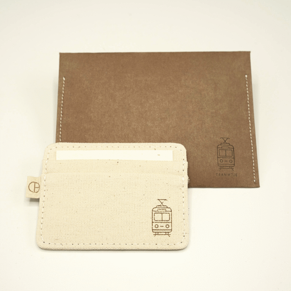 CARDHEIR Tramtje Edition – front view with matching kraft envelope and tram symbol