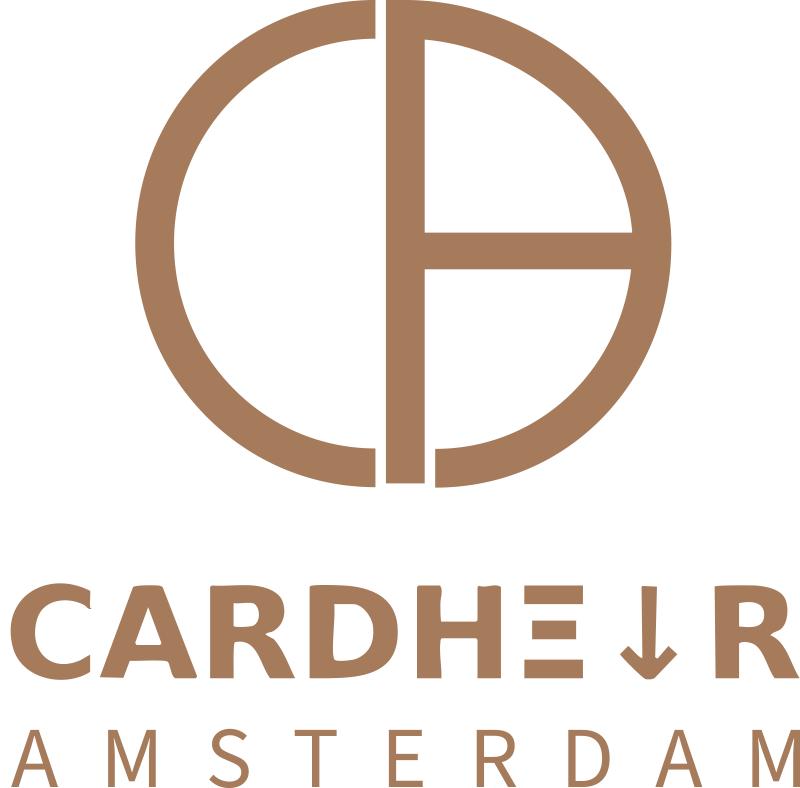 Official logo of CARDHΞ↓R – Sustainable Amsterdam-based cardholder brand.